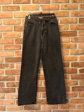 Forever 21 Washed Black Straight Leg Jeans Size 24